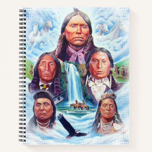 Native Americans Indian Chiefs Aangepaste Sjabloon Notitieboek (Voorkant)