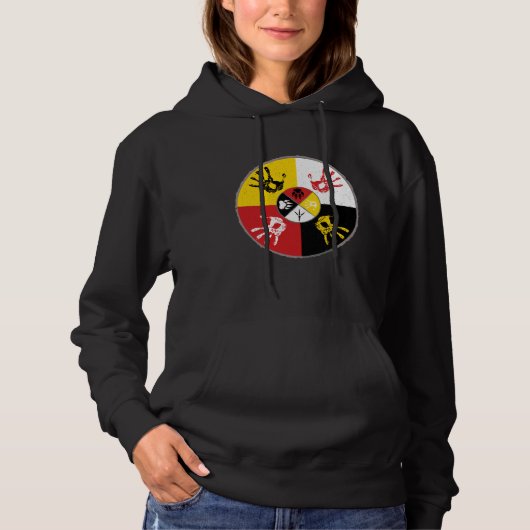 Native Americans Medicine Wheel MMIW Hand Hoodie (Voorkant)