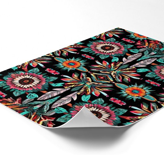 Native Amerikaans Bohemain Patroon Poster (Hoek)