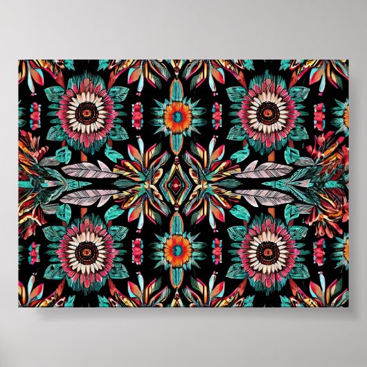 Native Amerikaans Bohemain Patroon Poster (Voorkant)
