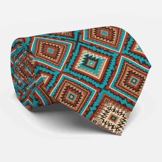 Native-Amerikaans geometrisch motief Stropdas (Opgerold)