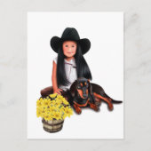 Native Amerikaans Meisje met Dachshund Briefkaart (Voorkant)