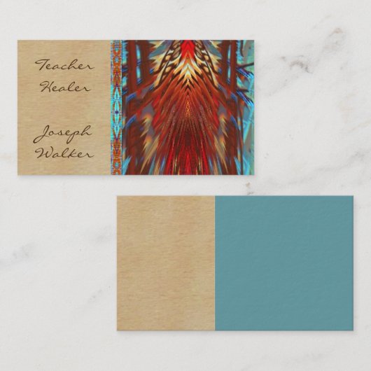 Native Amerikaans ontwerp, genezer, Kunst, Visitek Visitekaartje (Voorkant / Achterkant)