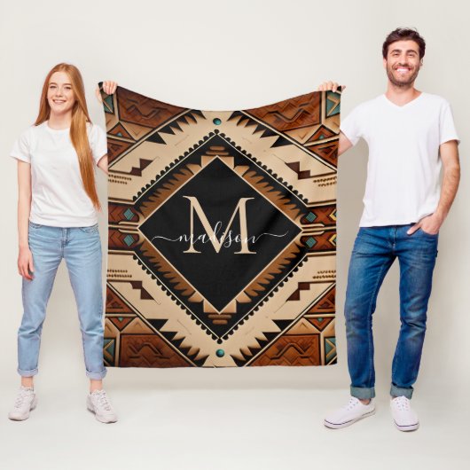 Native Amerikaans Patroon Indische cultuur Boho st Fleece Deken (In situ)
