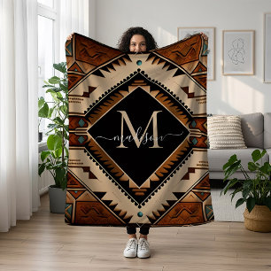 Native Amerikaans Patroon Indische cultuur Boho st Fleece Deken