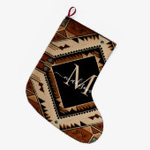 Native Amerikaans Patroon Indische cultuur Boho st Grote Kerstsok (Voorkant (Hangend))