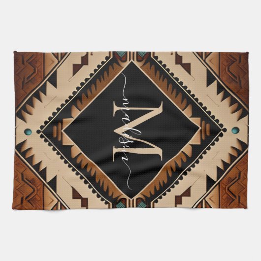 Native Amerikaans Patroon Indische cultuur Boho st Theedoek (Horizontaal)