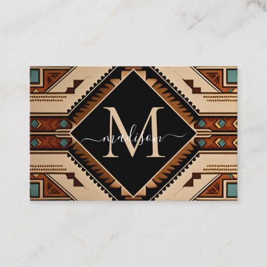 Native Amerikaans Patroon Indische cultuur Boho st Visitekaartje (Voorkant)