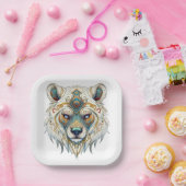 Native Amerikaans Spiritueel Wolf Papier Bord (Feest)