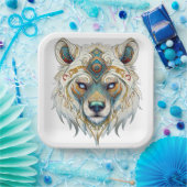 Native Amerikaans Spiritueel Wolf Papier Bord (Feest)