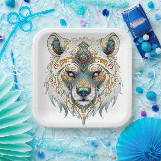 Native Amerikaans Spiritueel Wolf Papier Bord (Feest)