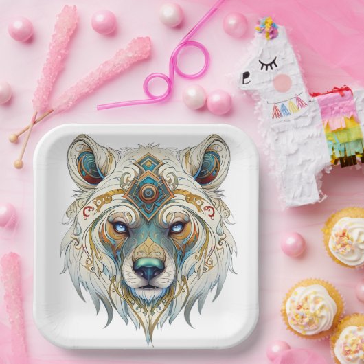 Native Amerikaans Spiritueel Wolf Papier Bord (Feest)