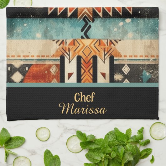 Native Amerikaans zuidwestelijk ontwerp gepersonal Theedoek (Gevouwen)