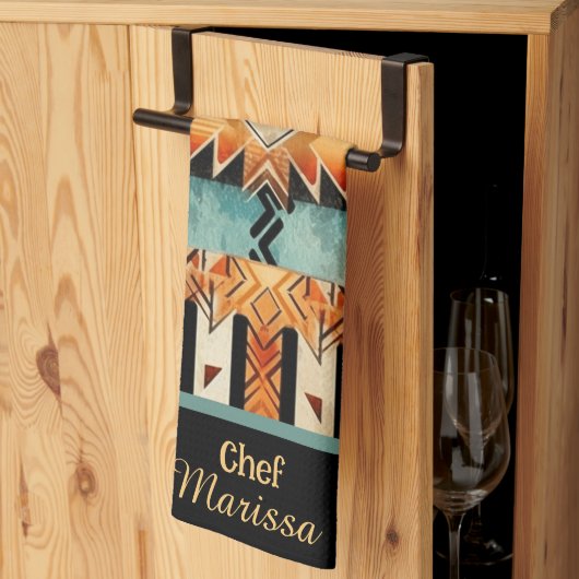 Native Amerikaans zuidwestelijk ontwerp gepersonal Theedoek (Derde Gevouwen)