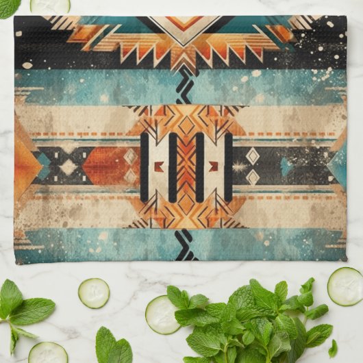 Native Amerikaans zuidwestelijk ontwerp gepersonal Theedoek (Gevouwen)