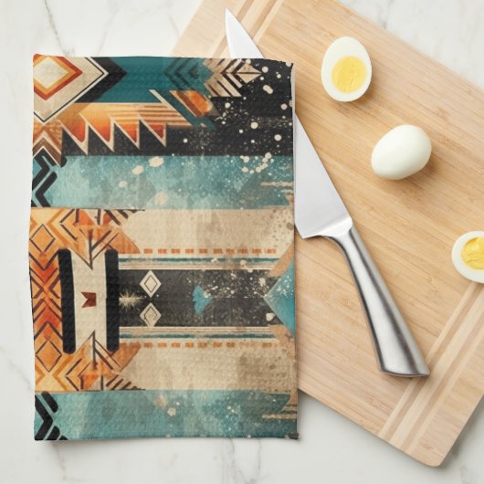 Native Amerikaans zuidwestelijk ontwerp gepersonal Theedoek (Quarter Fold)