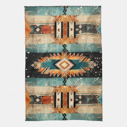 Native Amerikaans zuidwestelijk ontwerp gepersonal Theedoek (Verticaal)