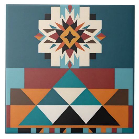 Native Amerikaans zuidwestelijk stamontwerp Tegeltje (Voorkant)