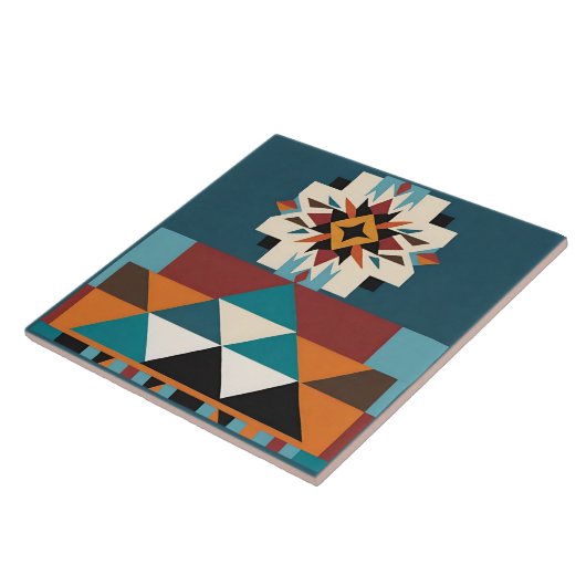 Native Amerikaans zuidwestelijk stamontwerp Tegeltje (Zijkant)