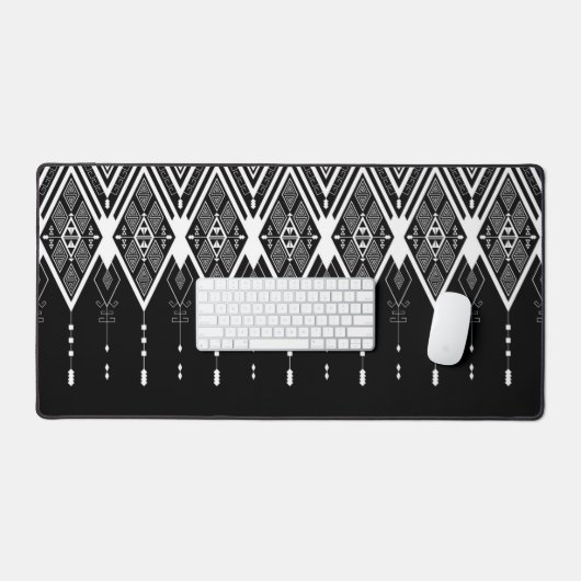 Native Amerikaans zwart-wit patroon Bureaumat (Keyboard & Muis)