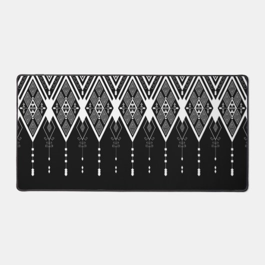 Native Amerikaans zwart-wit patroon Bureaumat (Voorkant)