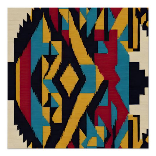 Native Amerikaanse Abstracte Tribute 01 Perfect Poster (Voorkant)
