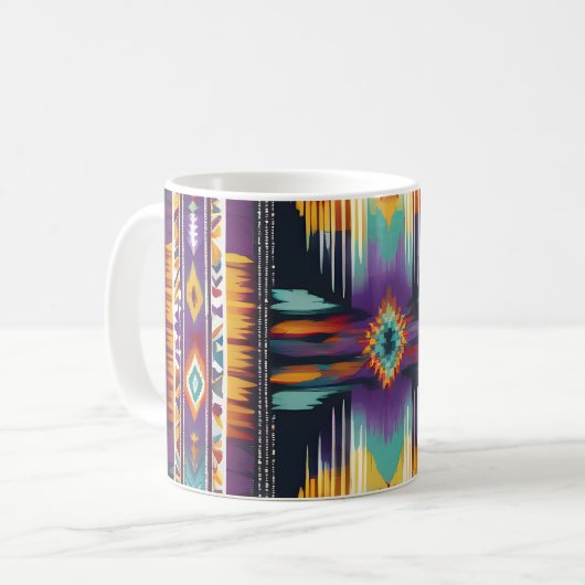 Native Amerikaanse Abstracte Tribute S4 Koffiemok (Voorkant links)