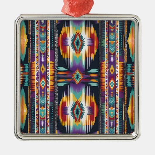 Native Amerikaanse Abstracte Tribute S4 Metalen Ornament (Voorkant)