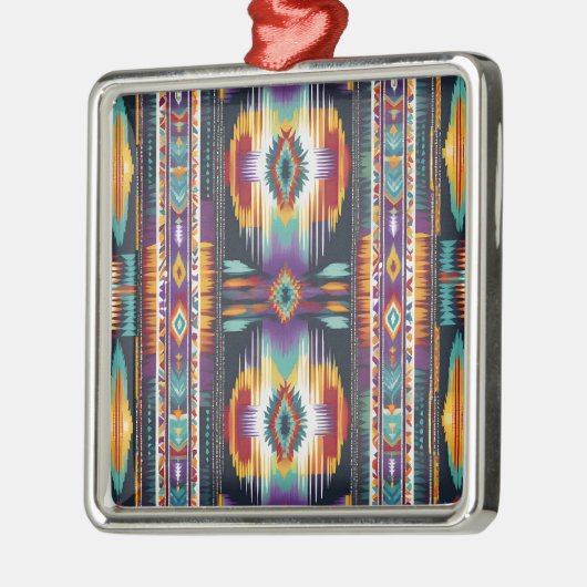 Native Amerikaanse Abstracte Tribute S4 Metalen Ornament (Links)