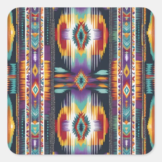Native Amerikaanse Abstracte Tribute S4 Vierkante Sticker (Voorkant)