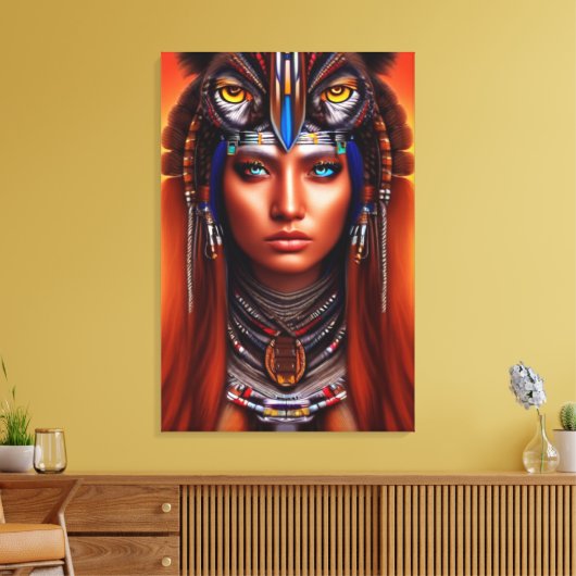 Native Amerikaanse Apache Canvas Print (Insitu (Woonkamer))