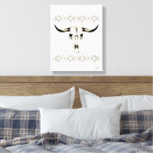 Native Amerikaanse Buffalo Skull Mixed Media Kunst Canvas Afdruk (Insitu (Slaapkamer))