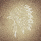 Native Amerikaanse hoofdtooi vinyl Sticker (Voorkant)