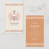 Native Amerikaanse Hut Indiase stijl Boho Monogram Contactkaartje (Voorkant / Achterkant)