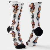 Native Amerikaanse Indiaanse Stam Patroon Ontwerp Sokken (Gebogen)