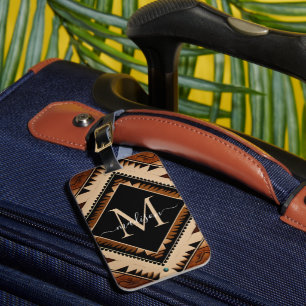 Native Amerikaanse Indiase cultuur Boho stijl mono Bagagelabel