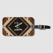 Native Amerikaanse Indiase cultuur Boho stijl mono Bagagelabel (Voorkant (horizontaal))