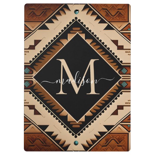 Native Amerikaanse Indiase cultuur Boho stijl mono Klembord (Achterkant)