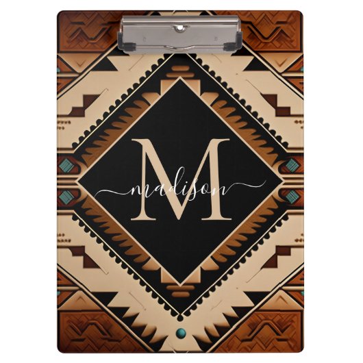 Native Amerikaanse Indiase cultuur Boho stijl mono Klembord (Voorkant)