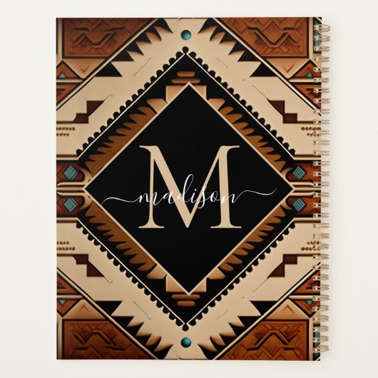 Native Amerikaanse Indiase cultuur Boho stijl mono Planner (Achterkant)