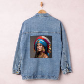 NATIVE AMERIKAANSE INDIASE VROUW Denim jean jas Denim Jacket (Hangar)