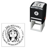 Native Amerikaanse jongen Shocked thema Zelfinktende Stempel (In situ)