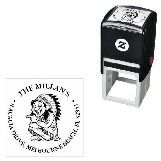 Native Amerikaanse lachende thema zelfinkkend stem Zelfinktende Stempel (In situ)