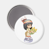 Native Amerikaanse meisje magneet (Voorkant / Achterkant)