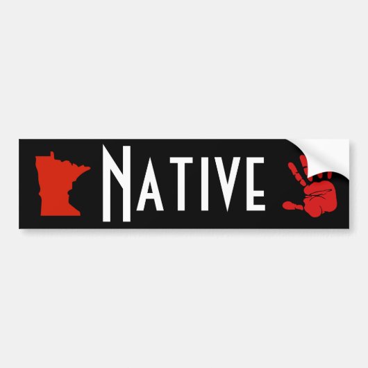 Native Amerikaanse Minnesota MMIW Rode Hand Auto Bumpersticker (Voorkant)