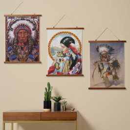 Native Amerikaanse muur hangende wandtapijt set va Hangend Wandkleed