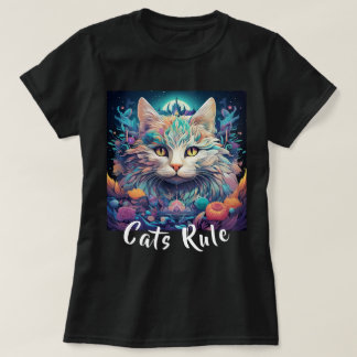 Native Amerikaanse mystieke veelkleurige katten re T-shirt