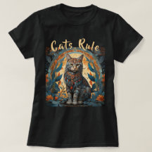 Native Amerikaanse Pop Art Style Cats Rule Tekst b