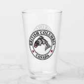 Native Amerikaanse Rode Zwart Wit Haida Art Zalm Glas (Achterkant)