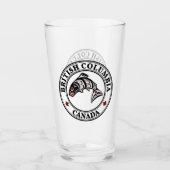 Native Amerikaanse Rode Zwart Wit Haida Art Zalm Glas (Voorkant)